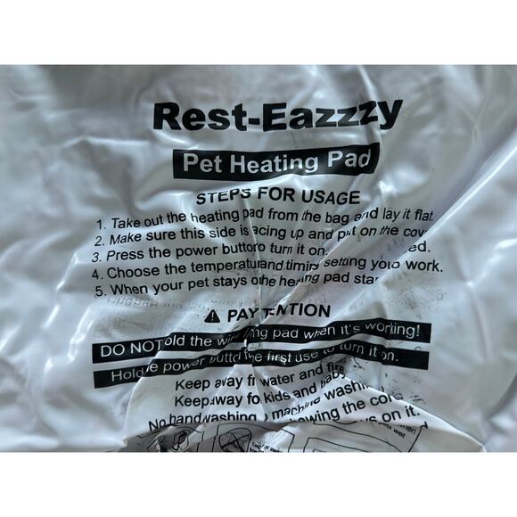 Rest-Eazzzy Heating Pad for Animals Red Fleece Bone Print Dogs - Picture 5 of 6